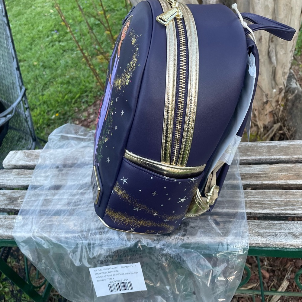 Loungefly Asha Wish Blue and Purple Backpack - Picture 5 of 8